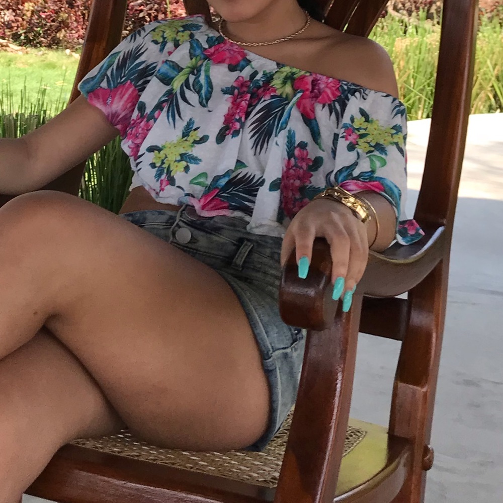 A off the shoulder shirt